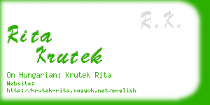 rita krutek business card